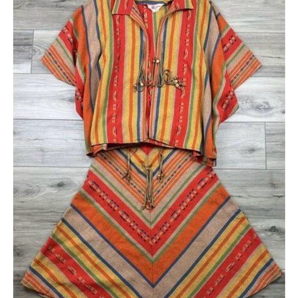 Colorful Striped Two-Piece Set